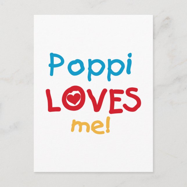 Poppi Loves Me T-shirts and Gifts Postcard (Front)