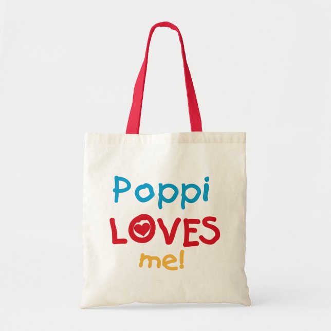 Poppi Loves Me T-shirts and Gifts Tote Bag (Front)
