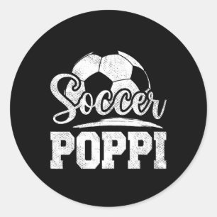 Poppi Soccer Player Game Day Father's Day Classic Round Sticker