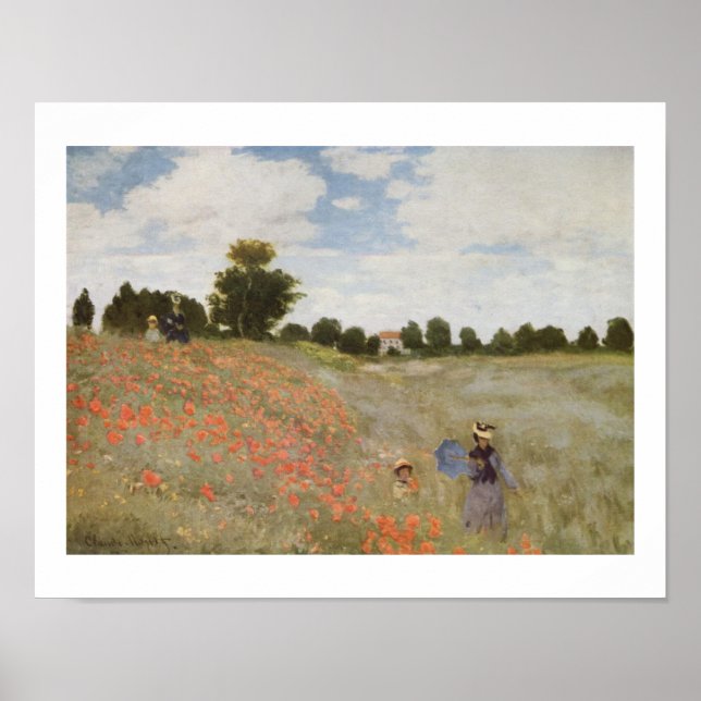POPPIE FIELD by CLAUDE MONET Poster (Front)