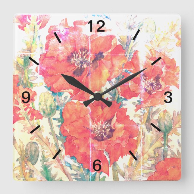 poppie flowers clock (Front)
