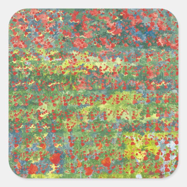 Poppies 2012 square sticker (Front)