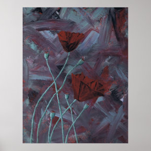 Poppies Abstract  Poster