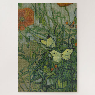 Poppies and Butterflies by Vincent Van Gogh Jigsaw Puzzle