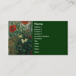 Poppies and Butterflies (F748) Van Gogh Fine Art Business Card