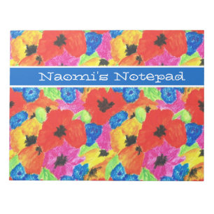 Poppies and Cornflowers Customizable Notepad