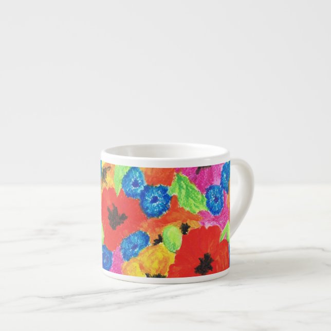 Poppies and Cornflowers Espresso Mug (Front Right)