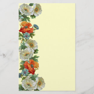 Poppies and Cornflowers Floral Art Stationery