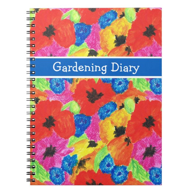 Poppies and Cornflowers Spiral Notebook or Journal (Front)