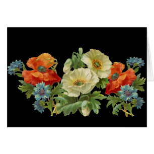 Poppies and Cornflowers Vintage Blank Art Cards