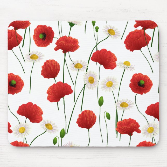 Poppies and daisies mouse mat (Front)