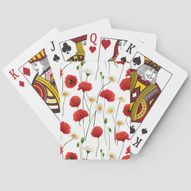 Poppies and daisies playing cards (Back)