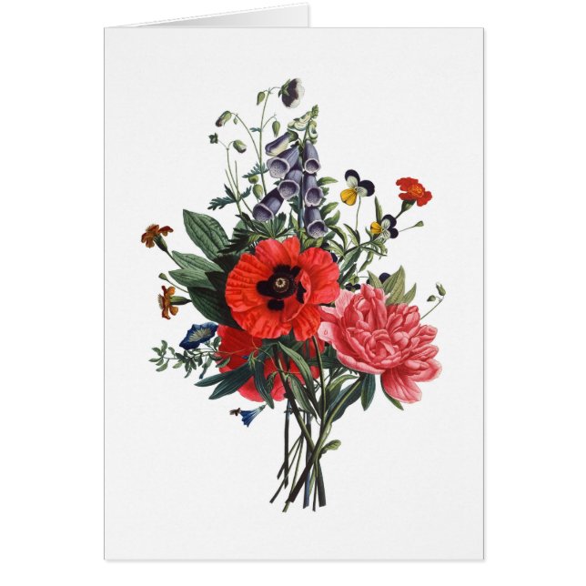 Poppies and Foxgloves Bouquet (Front)