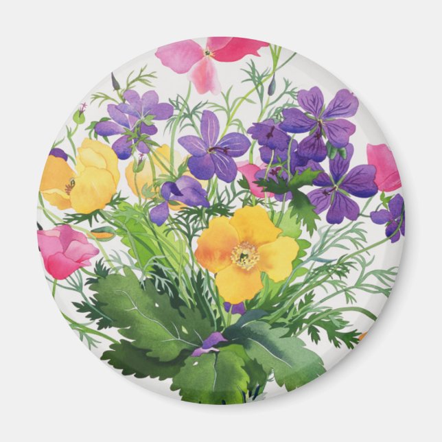 Poppies and Geraniums Magnet (Front)