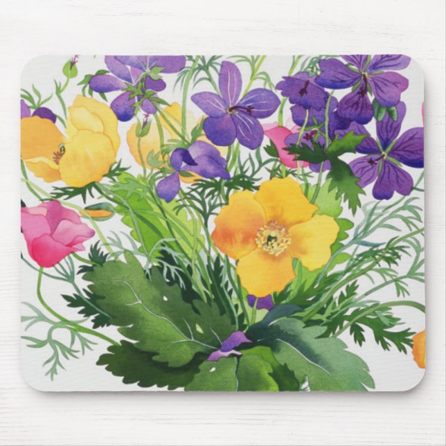 Poppies and Geraniums Mouse Mat (Front)