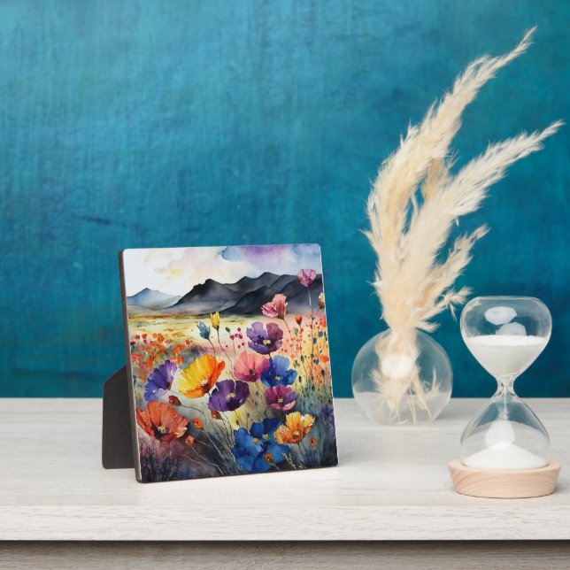 Poppies and Mountains Plaque (Insitu)