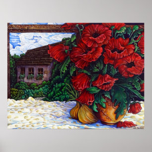 Poppies and Onions Poster