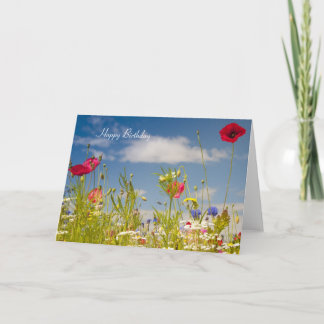 Poppies and Wildflowers Birthday Card