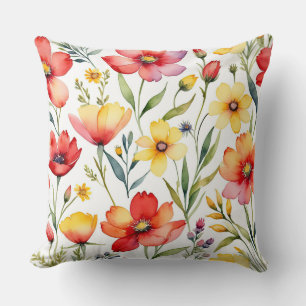 Poppies and Wildflowers Cushion