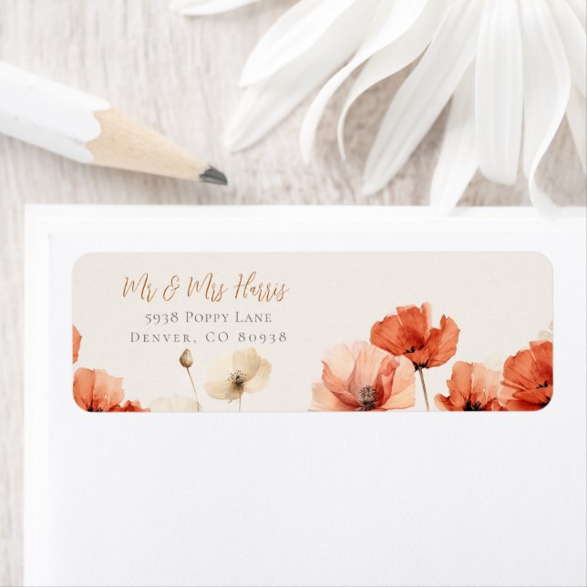 Poppies and Wildflowers Wedding RSVP (Insitu)