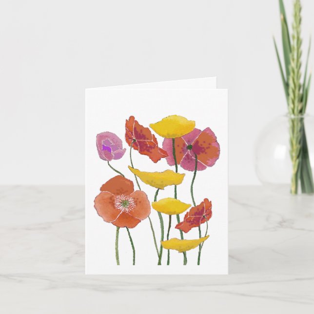 Poppies Anniversary Card (Front)
