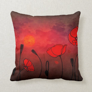 Poppies at Sunset Cushion