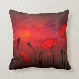 Poppies at Sunset Cushion