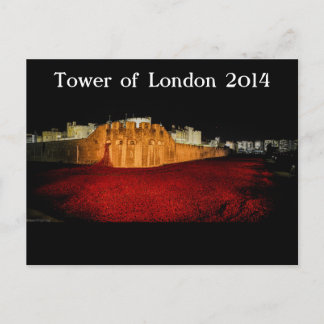 Poppies at the Tower of London - Night Panorama Postcard