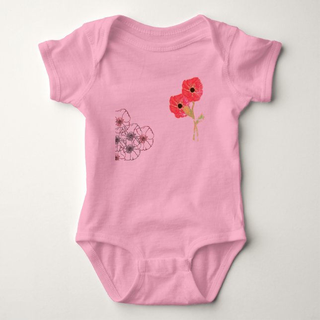 Poppies Baby Bodysuit (Front)