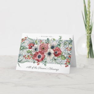 Poppies & Berries, Holiday and Christmas Card