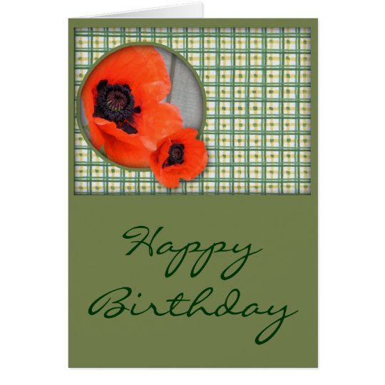 Poppies Birthday Card (Large Print)