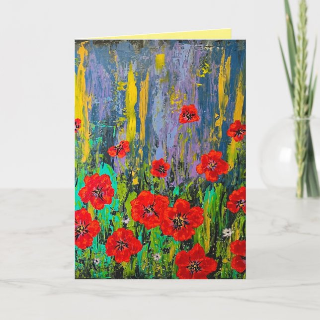 Poppies Blank Greeting Card (Front)
