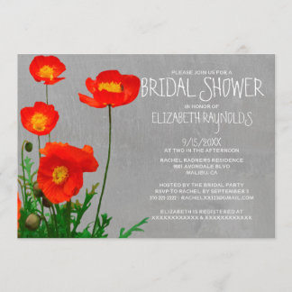 Poppies Bridal Shower Invitations
