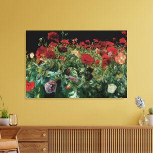 Poppies by John Singer Sargent, Vintage Flowers Canvas Print