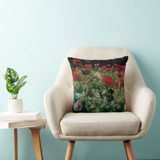 Poppies by John Singer Sargent, Vintage Flowers Cushion