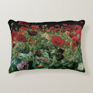Poppies by John Singer Sargent, Vintage Flowers Decorative Cushion
