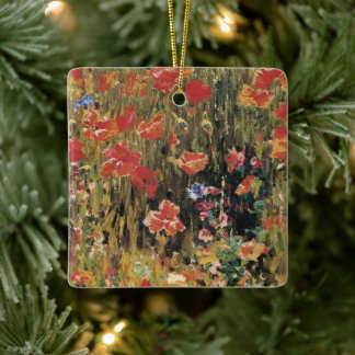 Poppies by Robert Vonnoh, Vintage Impressionism Ceramic Tree Decoration