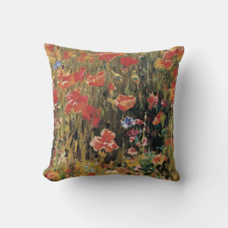 Poppies by Robert Vonnoh, Vintage Impressionism Cushion