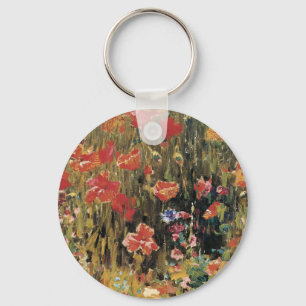 Poppies by Robert Vonnoh, Vintage Impressionism Key Ring