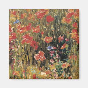Poppies by Robert Vonnoh, Vintage Impressionism Magnet