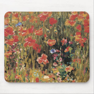 Poppies by Robert Vonnoh, Vintage Impressionism Mouse Mat