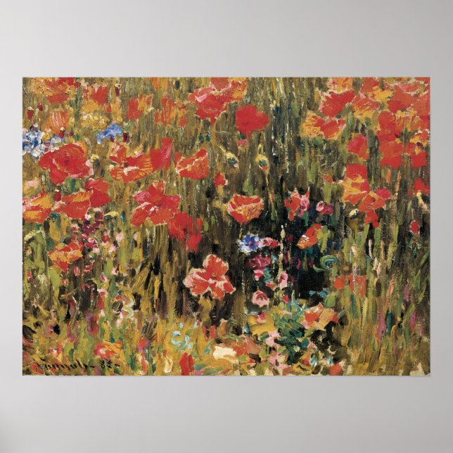Poppies by Robert Vonnoh, Vintage Impressionism Poster (Front)