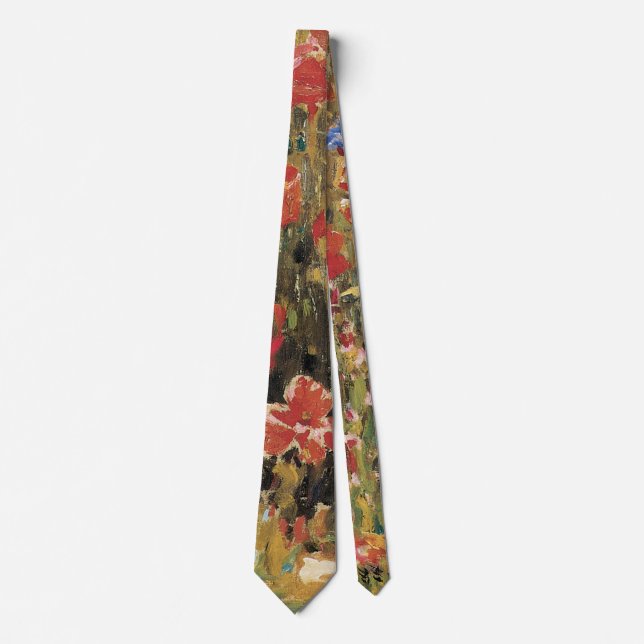 Poppies by Robert Vonnoh, Vintage Impressionism Tie (Front)