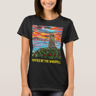 Poppies by the Windmill Painting by Alfred Fox T-Shirt
