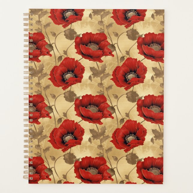 Poppies Chiyogami Planner (Front)