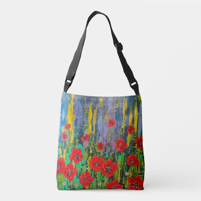 Poppies  crossbody bag (Back)
