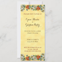 Poppies Custom Open House Garden Party Invitations