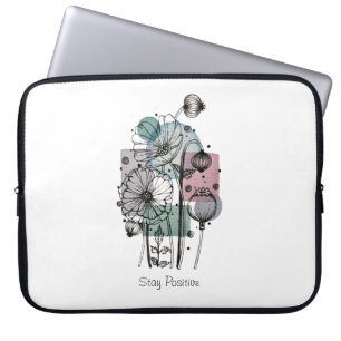 Poppies Doodle In Ink And Watercolor Laptop Sleeve
