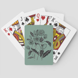 Poppies Drawing - Choose / Add Your Colour Playing Cards