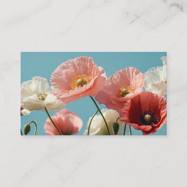 Poppies field against a blue soft sky	 enclosure card (Front)